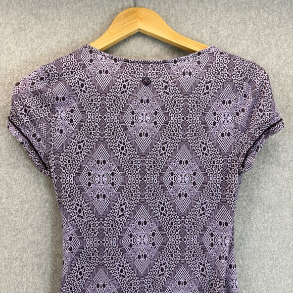 Prana Womens Size XS Purple Dress Patterned Faux Wrap V-Neck Breathe Outdoor - Picture 9 of 16